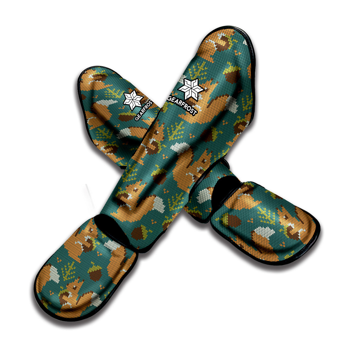Squirrel Knitted Pattern Print Muay Thai Shin Guard