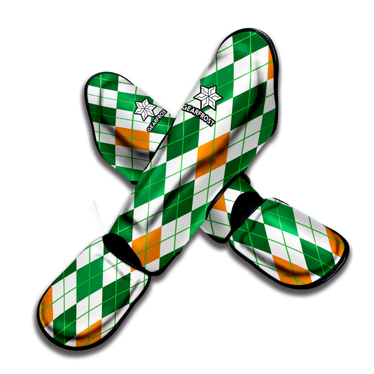 St Patrick's Day Argyle Pattern Print Muay Thai Shin Guard