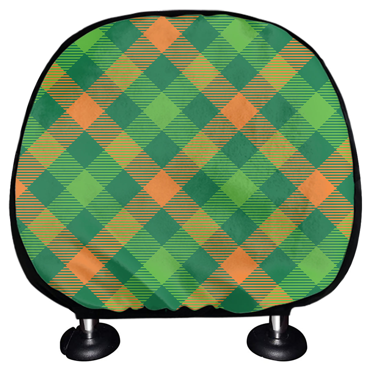 St. Patrick's Day Buffalo Pattern Print Car Headrest Covers