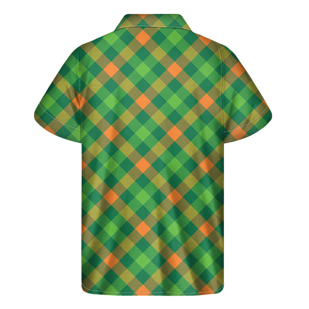 St. Patrick's Day Buffalo Pattern Print Men's Short Sleeve Shirt