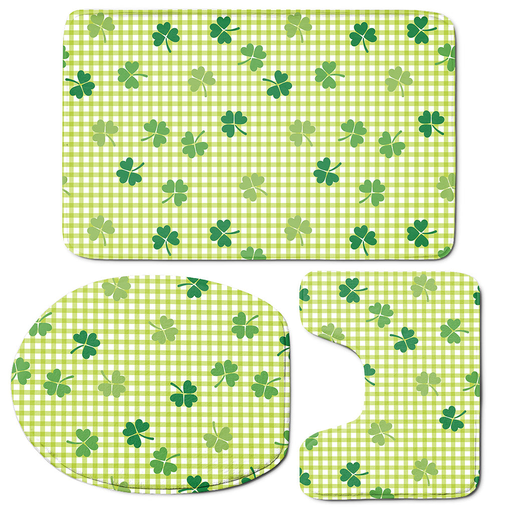 St. Patrick's Day Buffalo Plaid Print 3 Piece Bath Mat Set
