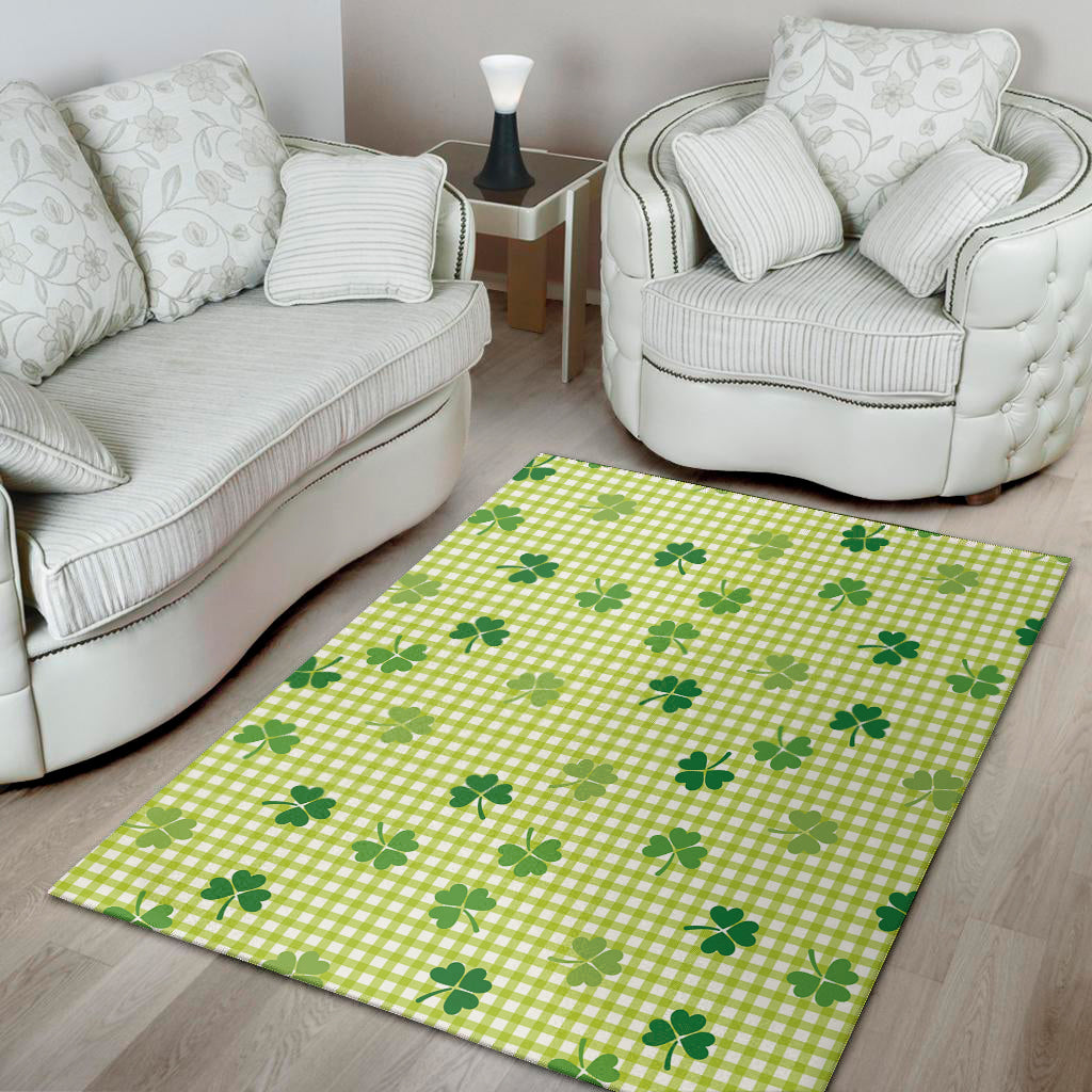 St. Patrick's Day Buffalo Plaid Print Area Rug