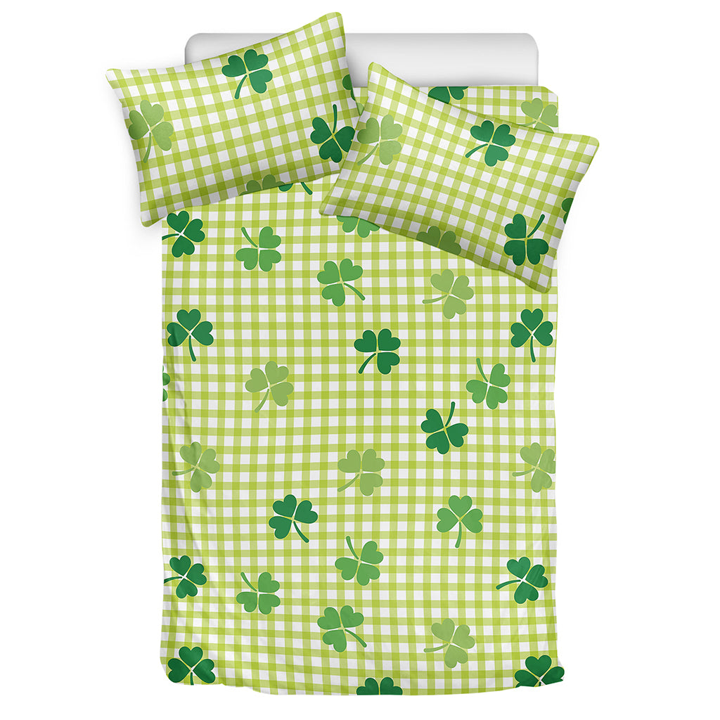 St. Patrick's Day Buffalo Plaid Print Duvet Cover Bedding Set