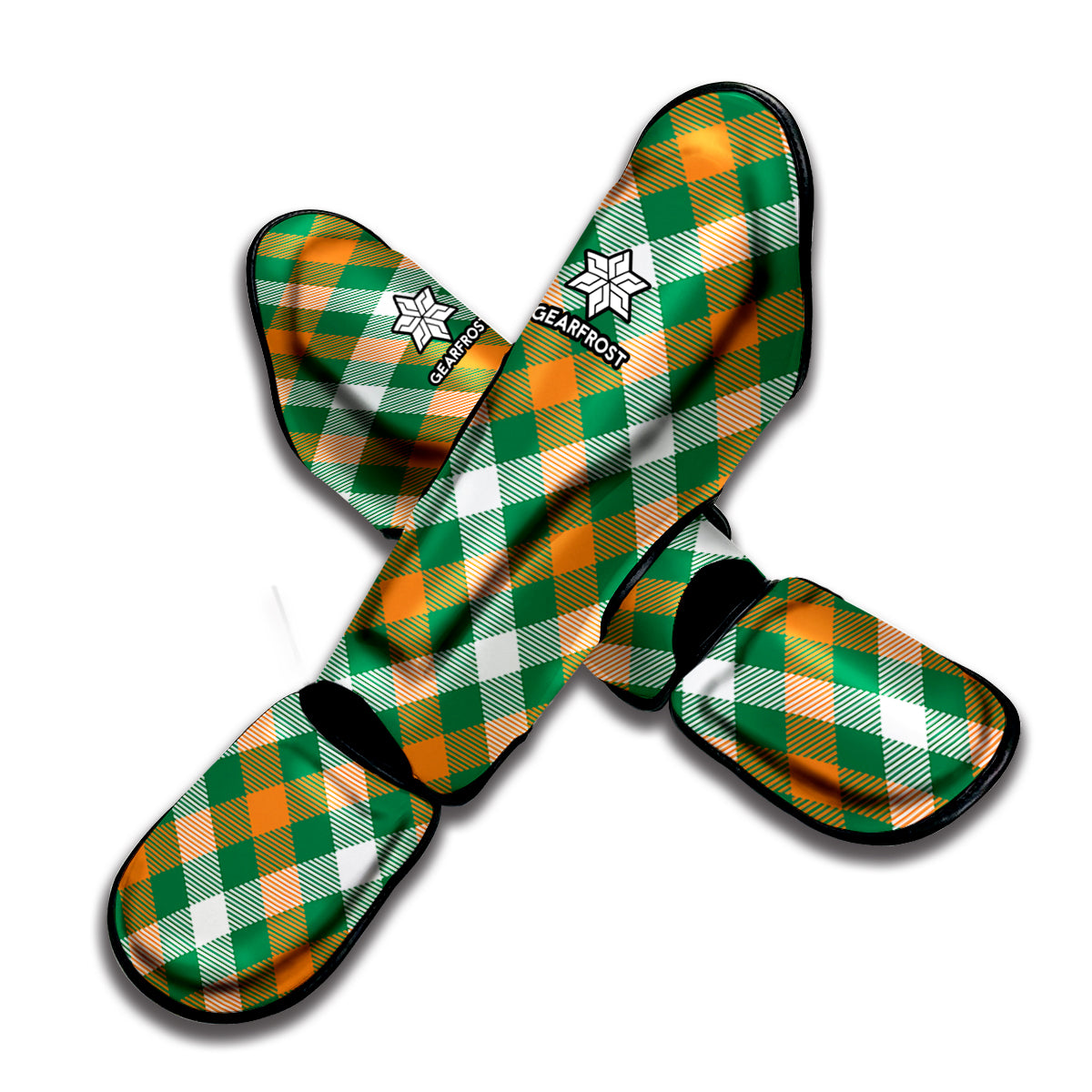 St. Patrick's Day Plaid Pattern Print Muay Thai Shin Guard