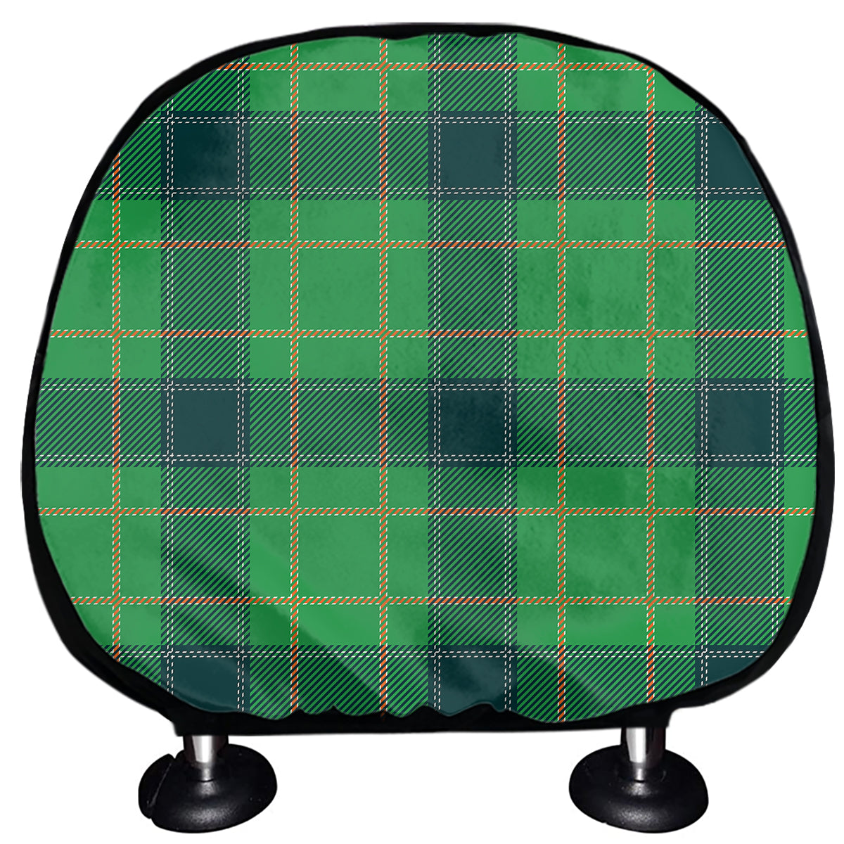 St. Patrick's Day Scottish Plaid Print Car Headrest Covers
