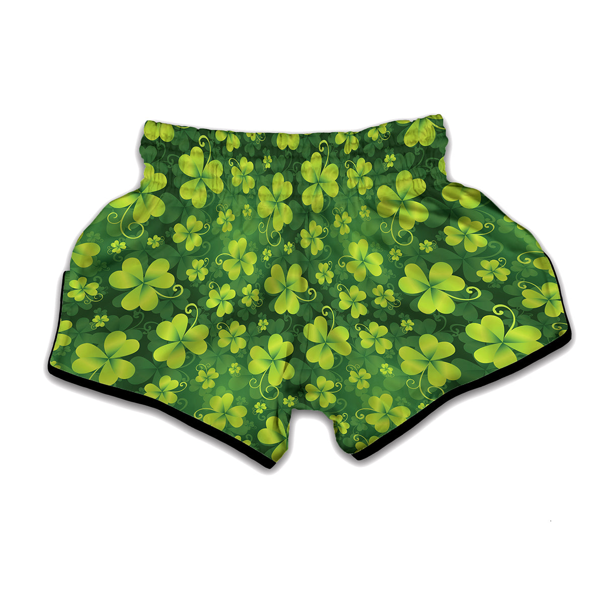 St. Patrick's Day Shamrock Pattern Print Muay Thai Boxing Shorts