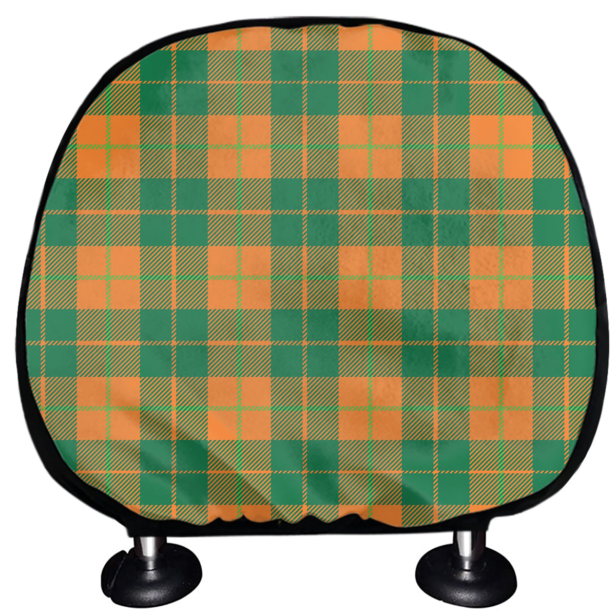 St. Patrick's Day Stewart Plaid Print Car Headrest Covers