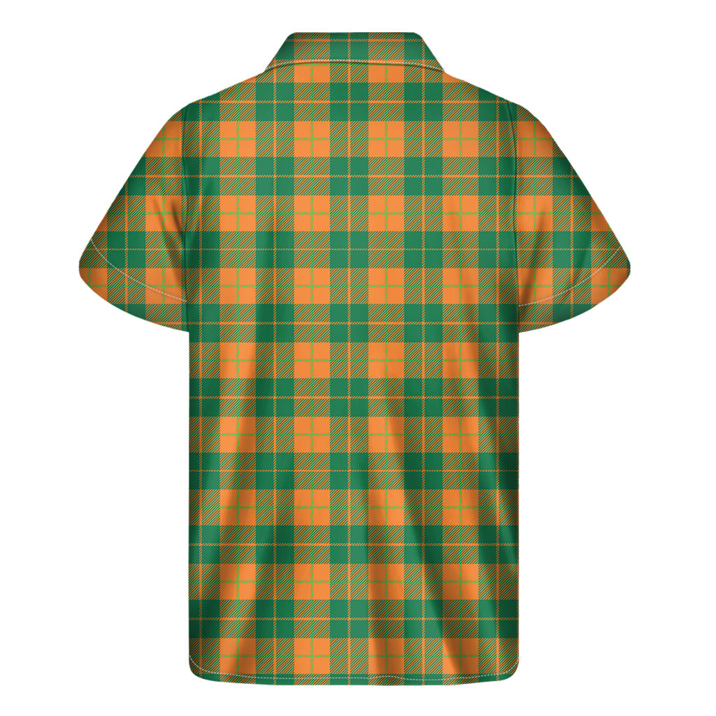St. Patrick's Day Stewart Plaid Print Men's Short Sleeve Shirt