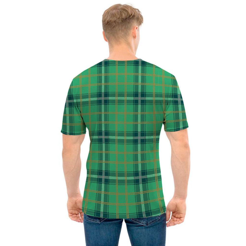 St. Patrick's Day Tartan Pattern Print Men's T-Shirt