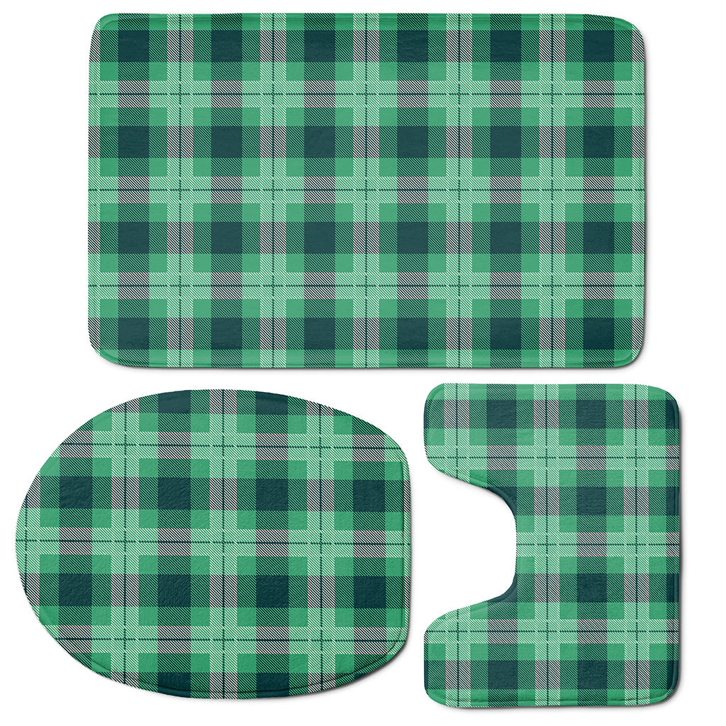 St. Patrick's Day Tartan Print 3 Piece Bath Mat Set