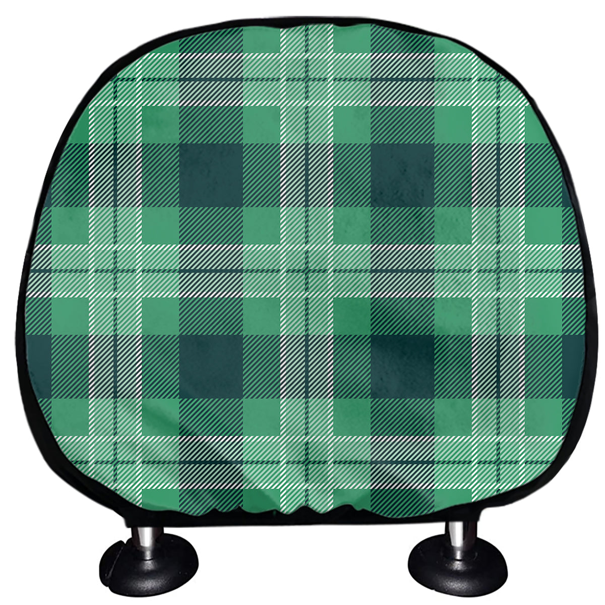 St. Patrick's Day Tartan Print Car Headrest Covers