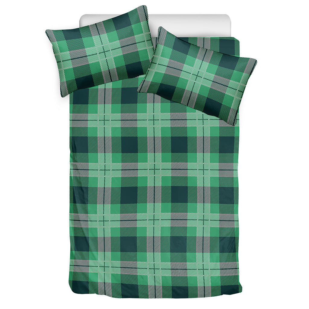 St. Patrick's Day Tartan Print Duvet Cover Bedding Set