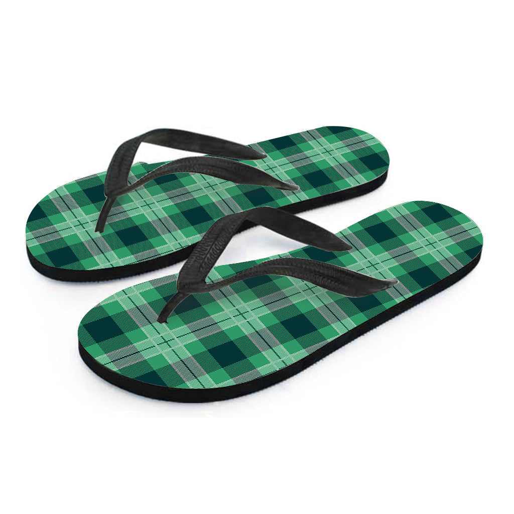 St. Patrick's Day Tartan Print Flip Flops