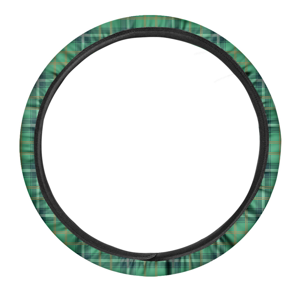 St. Patrick's Day Tartan Pattern Print Car Steering Wheel Cover