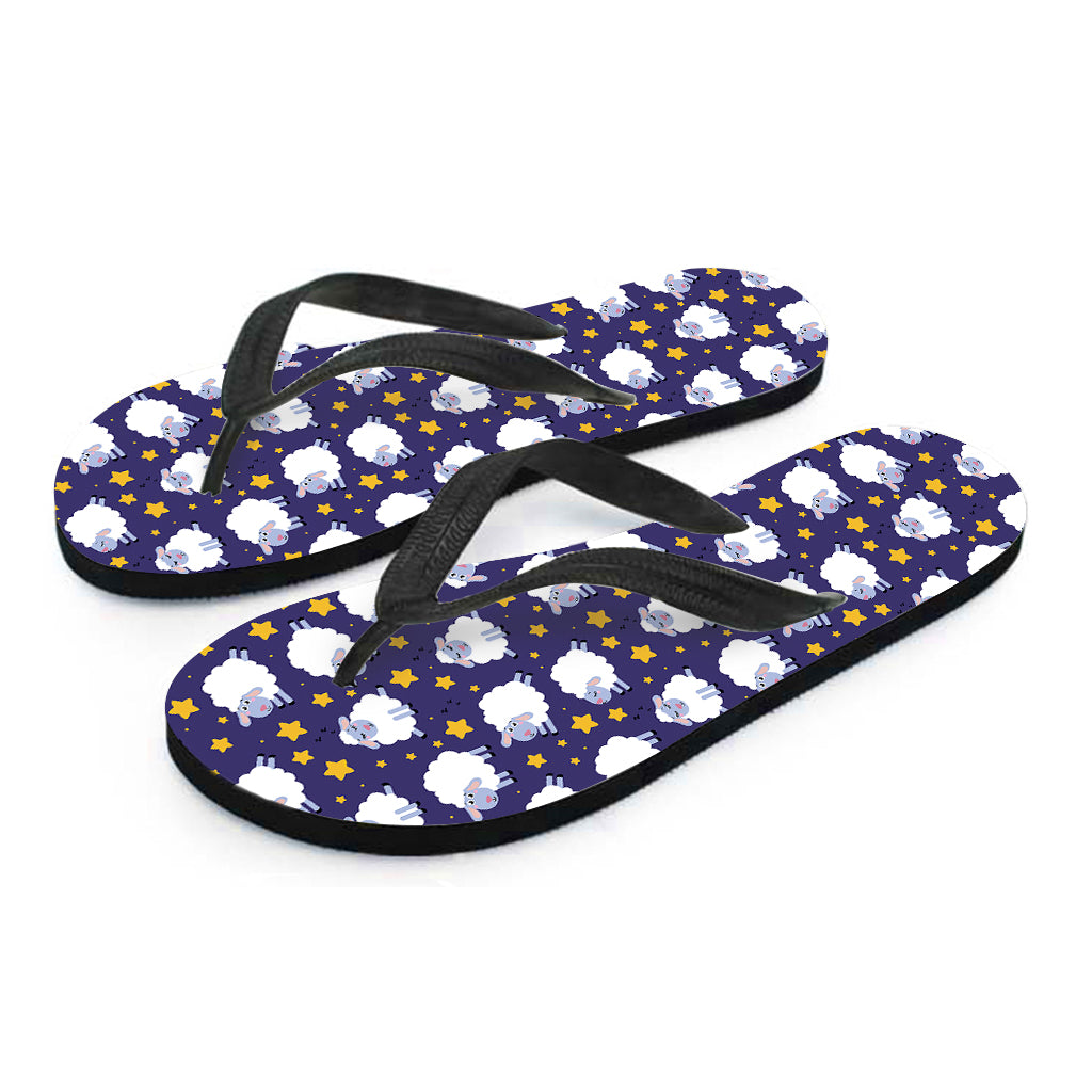 Star And Sheep Pattern Print Flip Flops