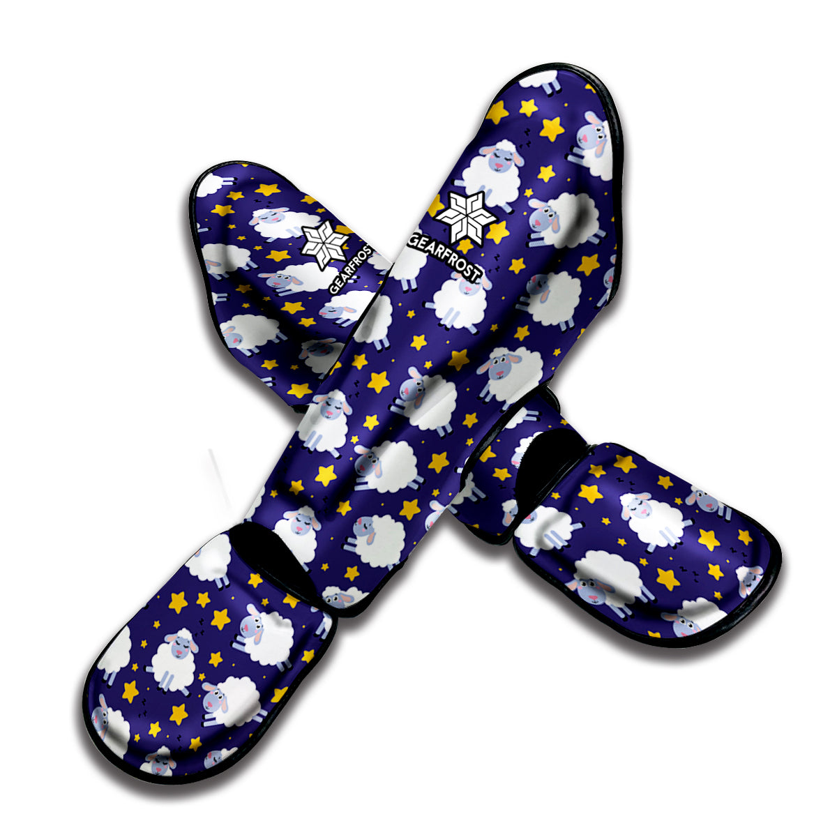 Star And Sheep Pattern Print Muay Thai Shin Guard