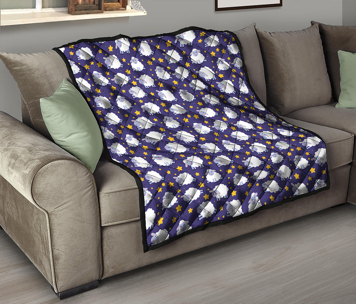 Star And Sheep Pattern Print Quilt