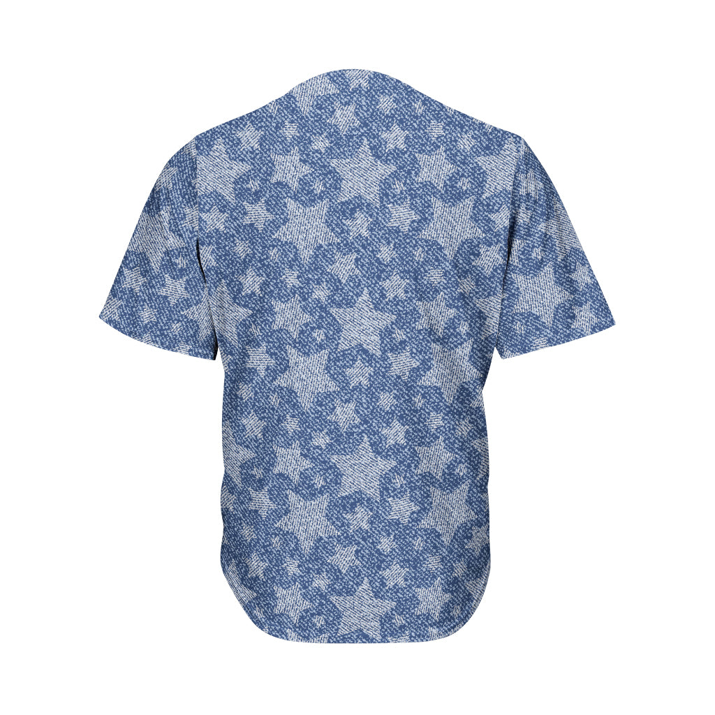 Star Denim Jeans Pattern Print Men's Baseball Jersey