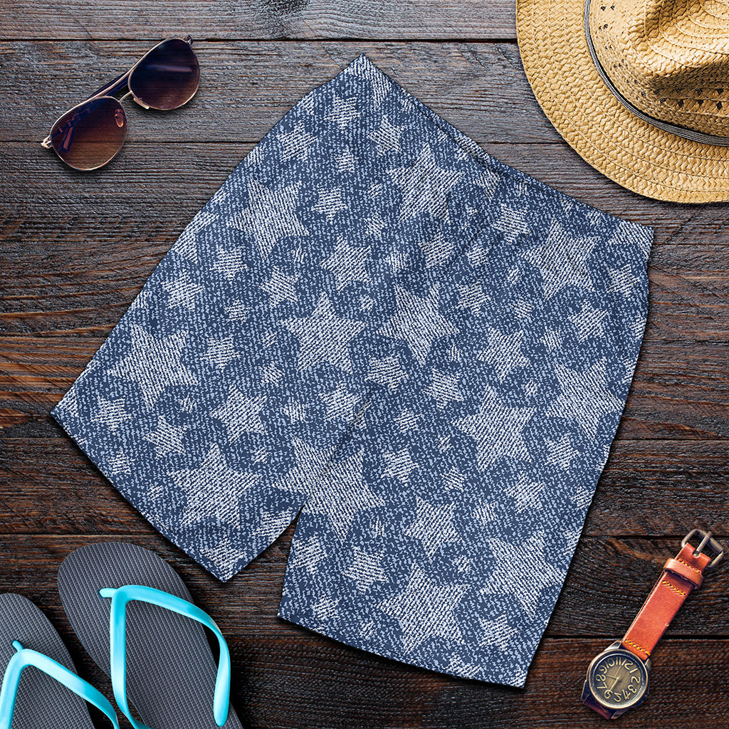 Star Denim Jeans Pattern Print Men's Shorts