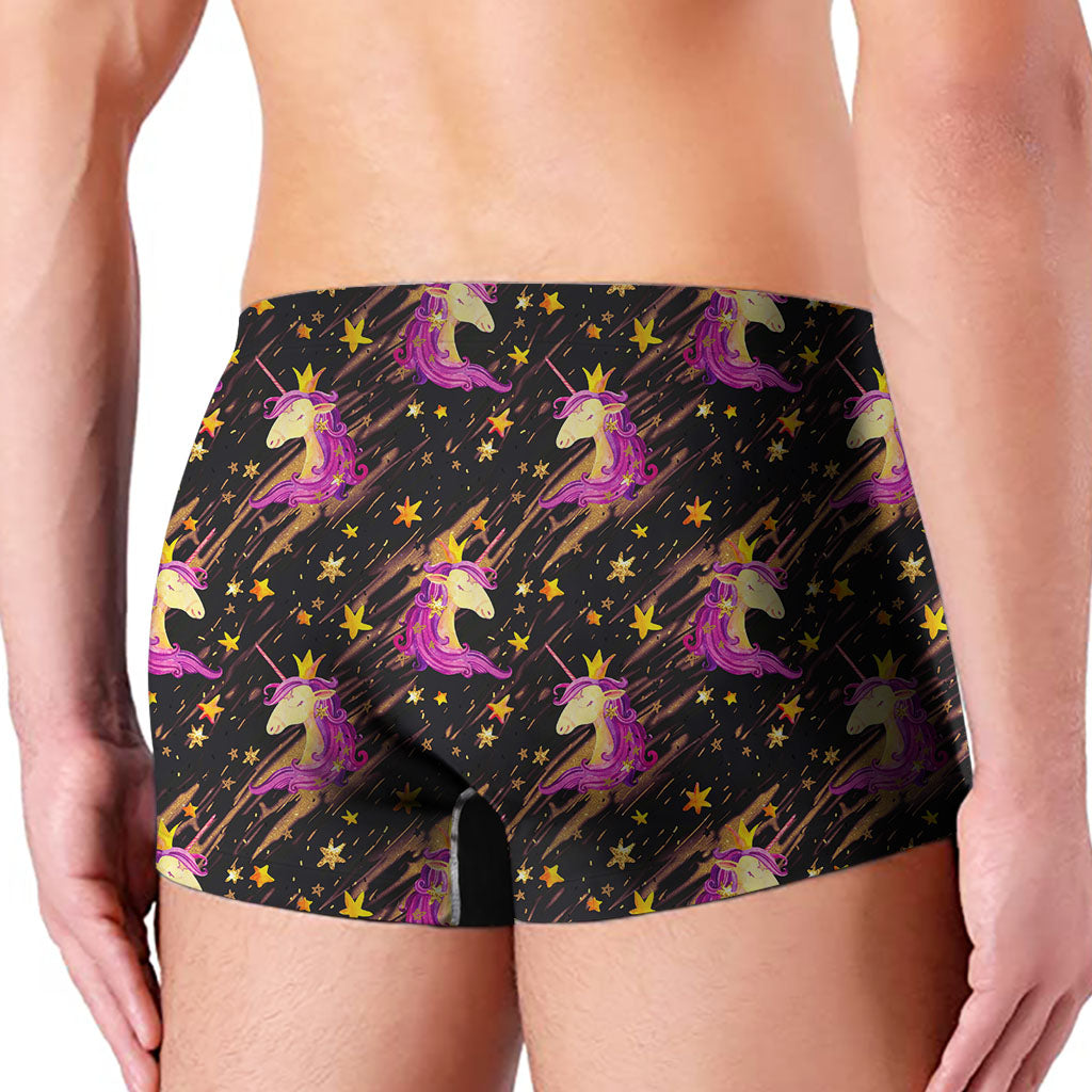 Star Fairy Unicorn Pattern Print Men's Boxer Briefs