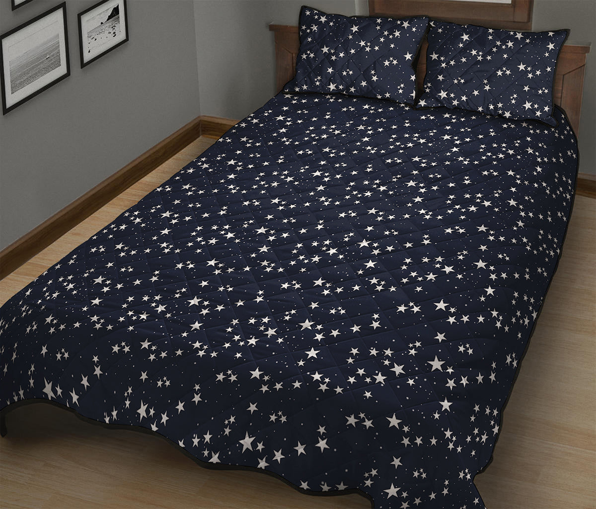 Star Sky Pattern Print Quilt Bed Set
