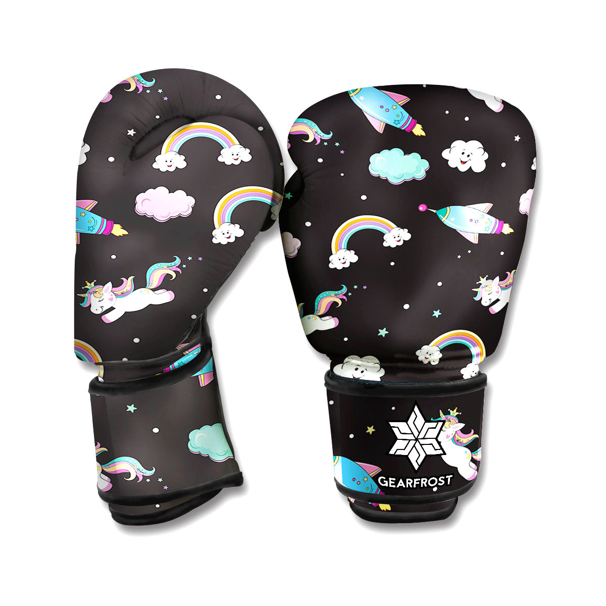 Star Space Unicorn Pattern Print Boxing Gloves