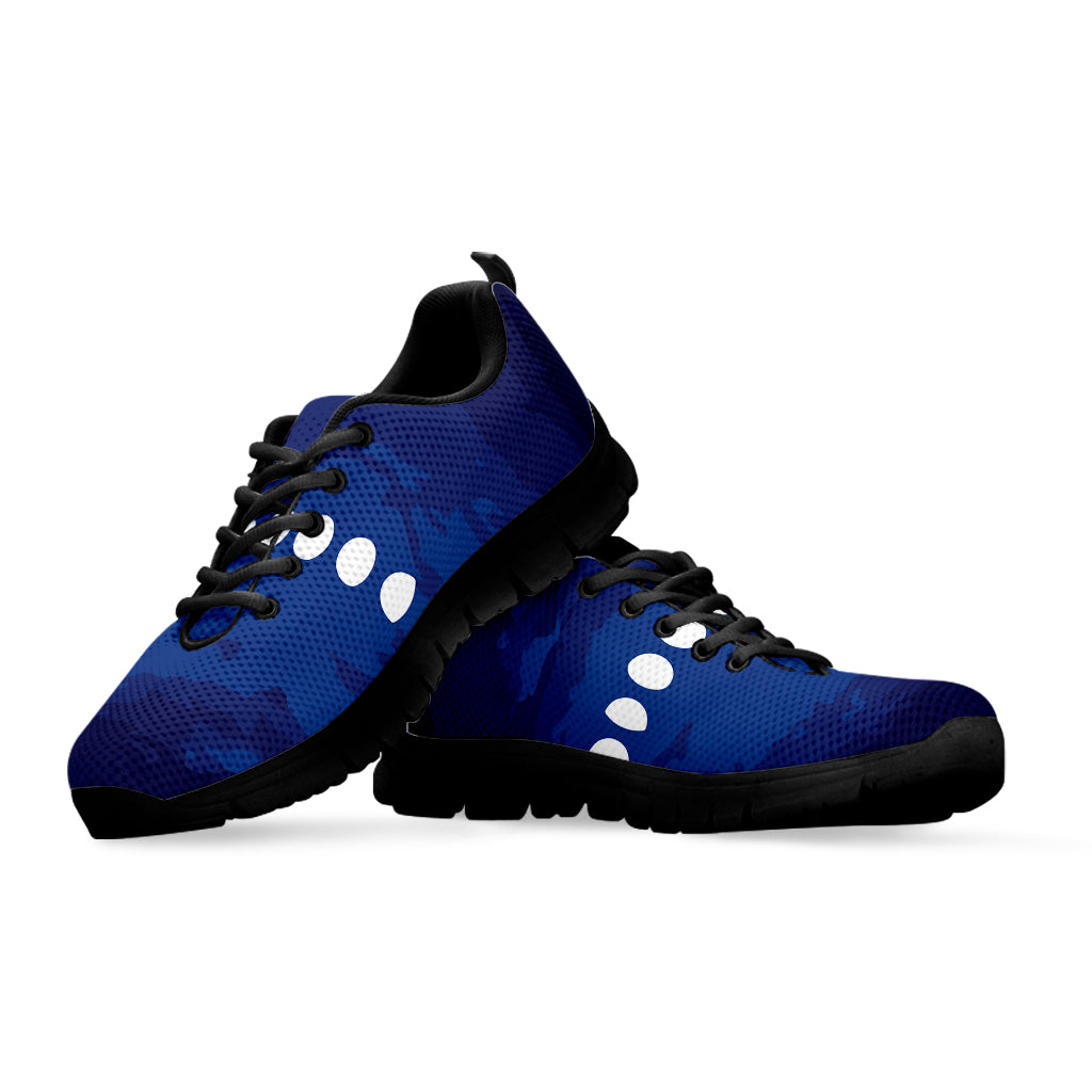 Starry Sky Lunar Phase Print Black Sneakers