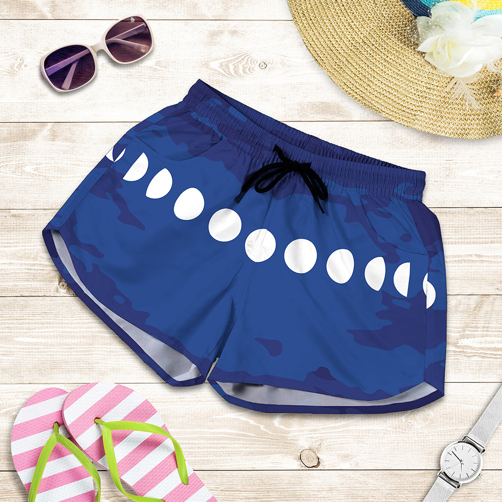 Starry Sky Lunar Phase Print Women's Shorts