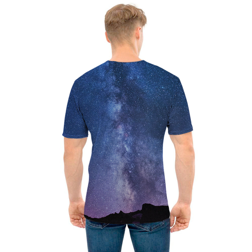 Stars Night Milky Way Print Men's T-Shirt