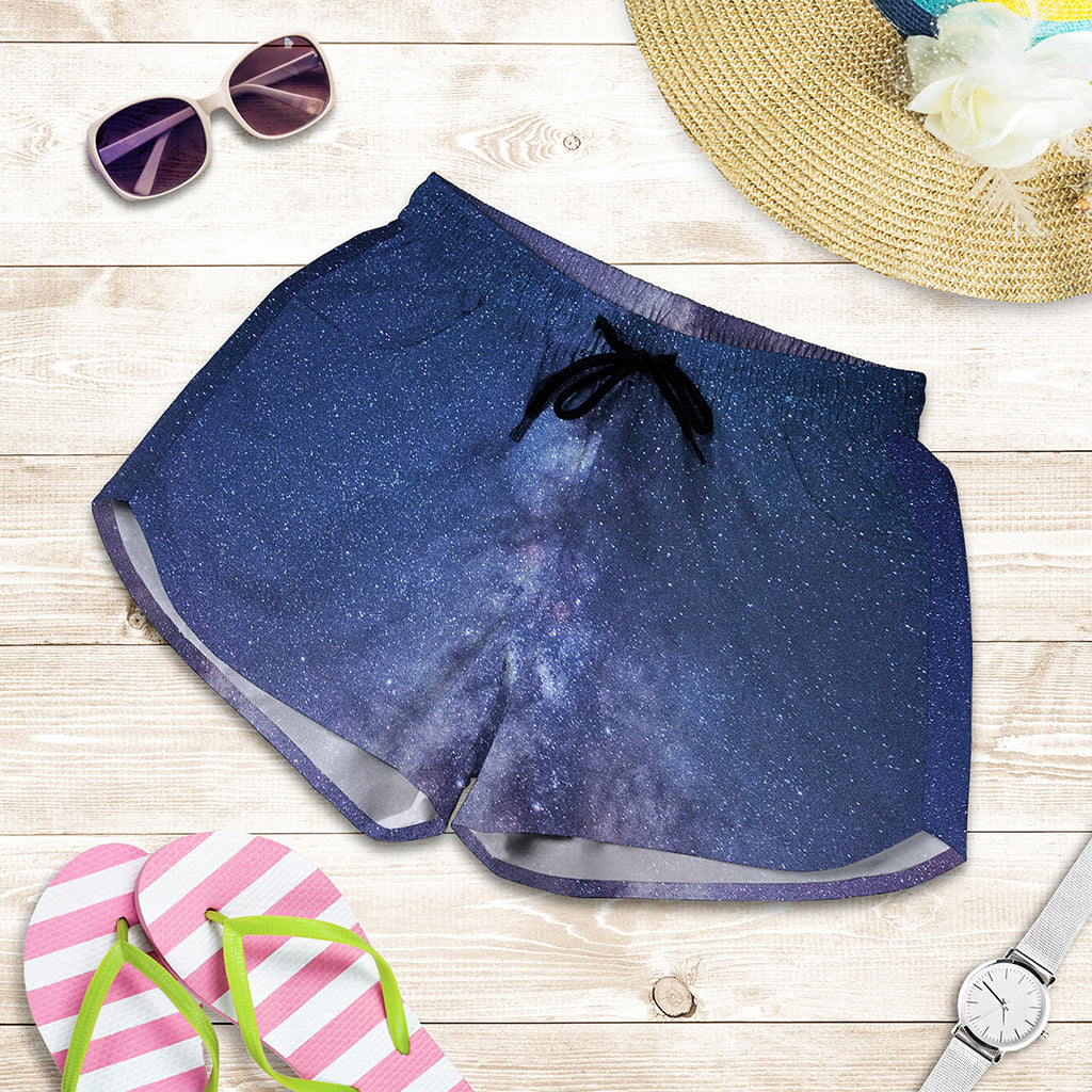 Stars Night Milky Way Print Women's Shorts