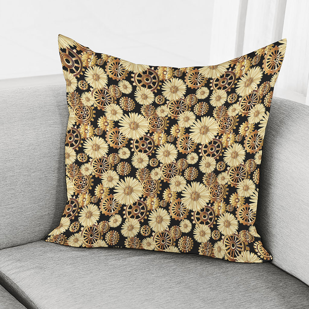Steampunk Chamomile Pattern Print Pillow Cover