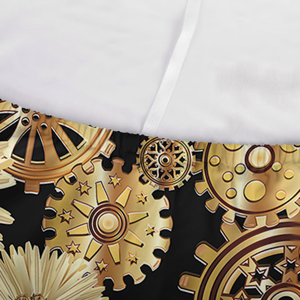 Steampunk Chamomile Pattern Print Sofa Cover