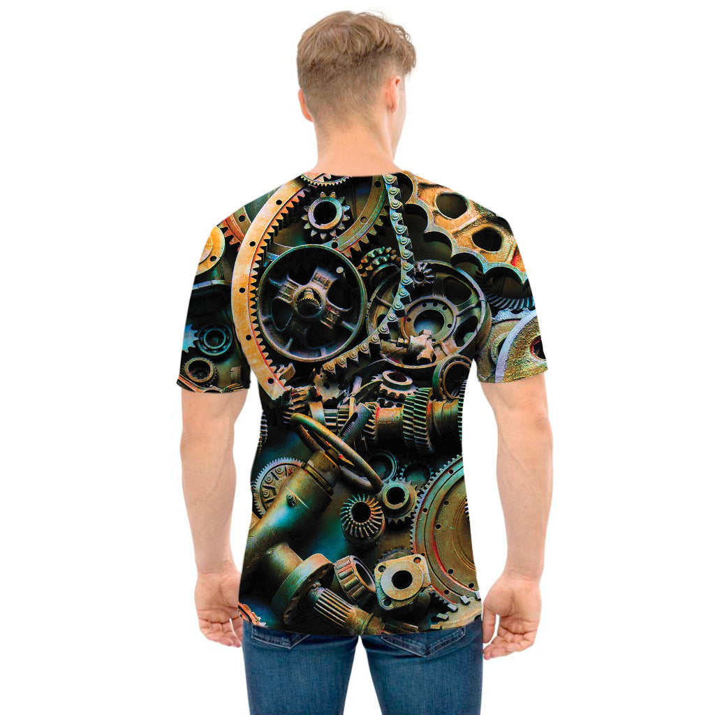 Steampunk Cogs And Gears Print Men's T-Shirt