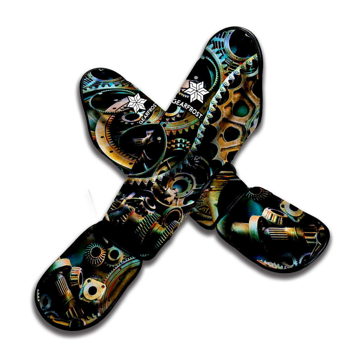 Steampunk Cogs And Gears Print Muay Thai Shin Guard