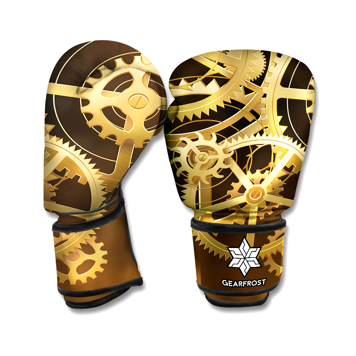 Steampunk Cogwheels Print Boxing Gloves