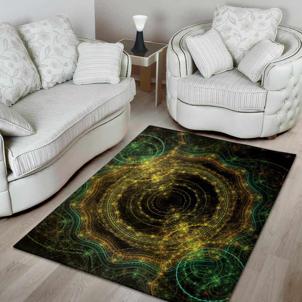 Steampunk Fractal Print Area Rug