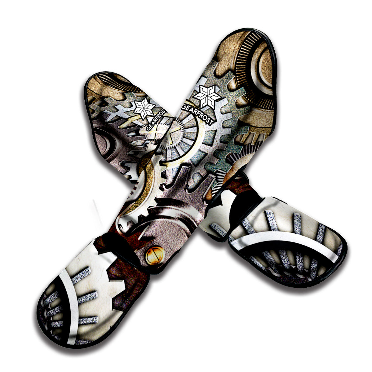 Steampunk Gears And Cogs Print Muay Thai Shin Guard