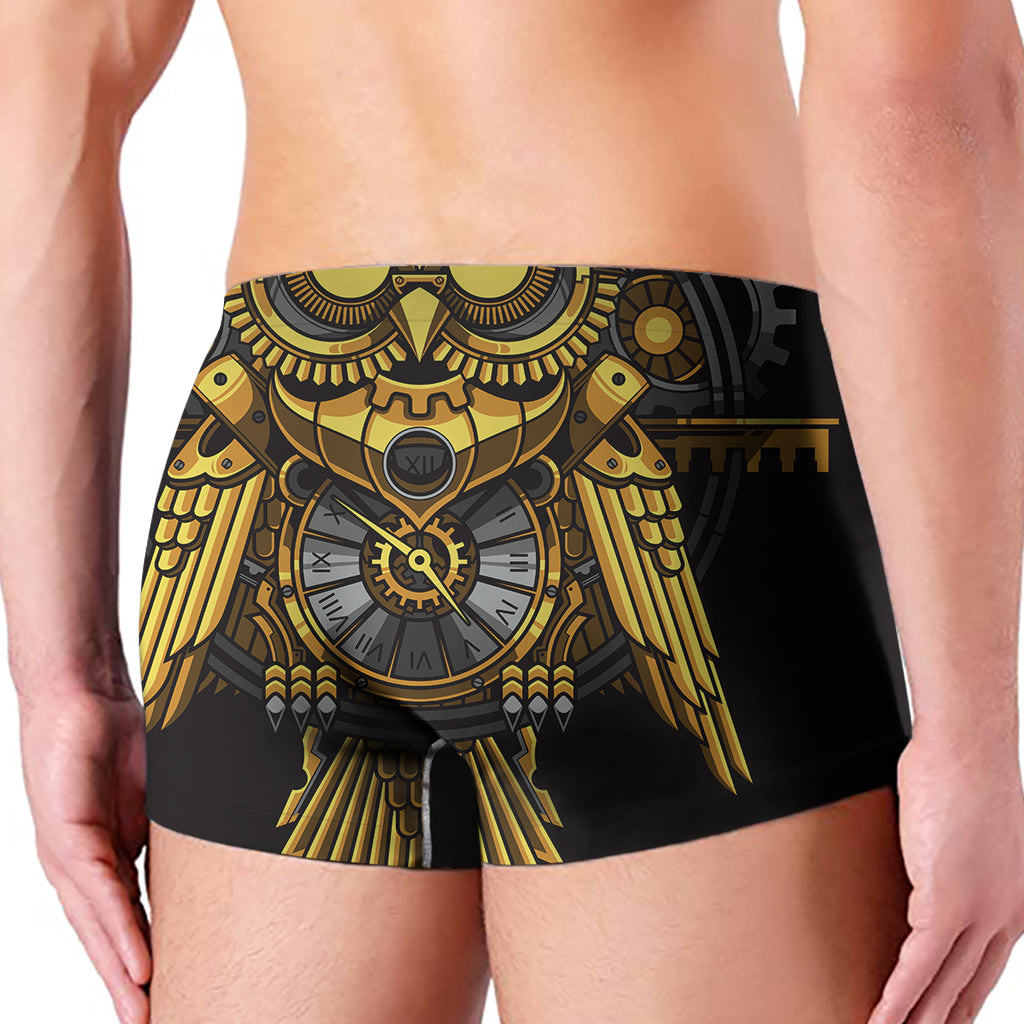 Steampunk Owl Print Men's Boxer Briefs