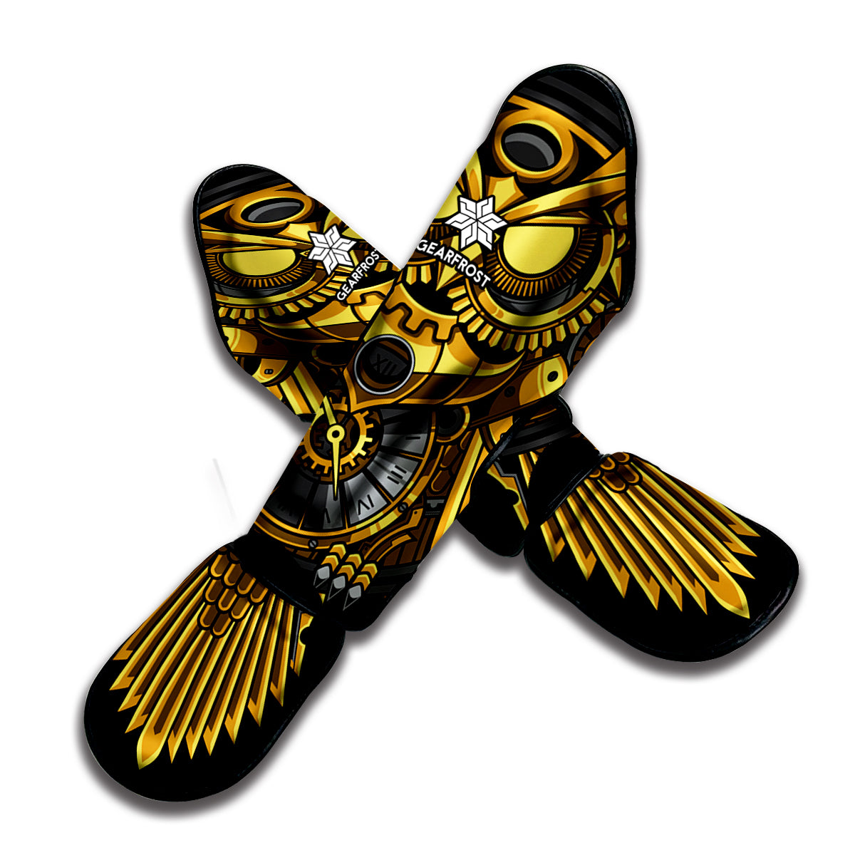 Steampunk Owl Print Muay Thai Shin Guard