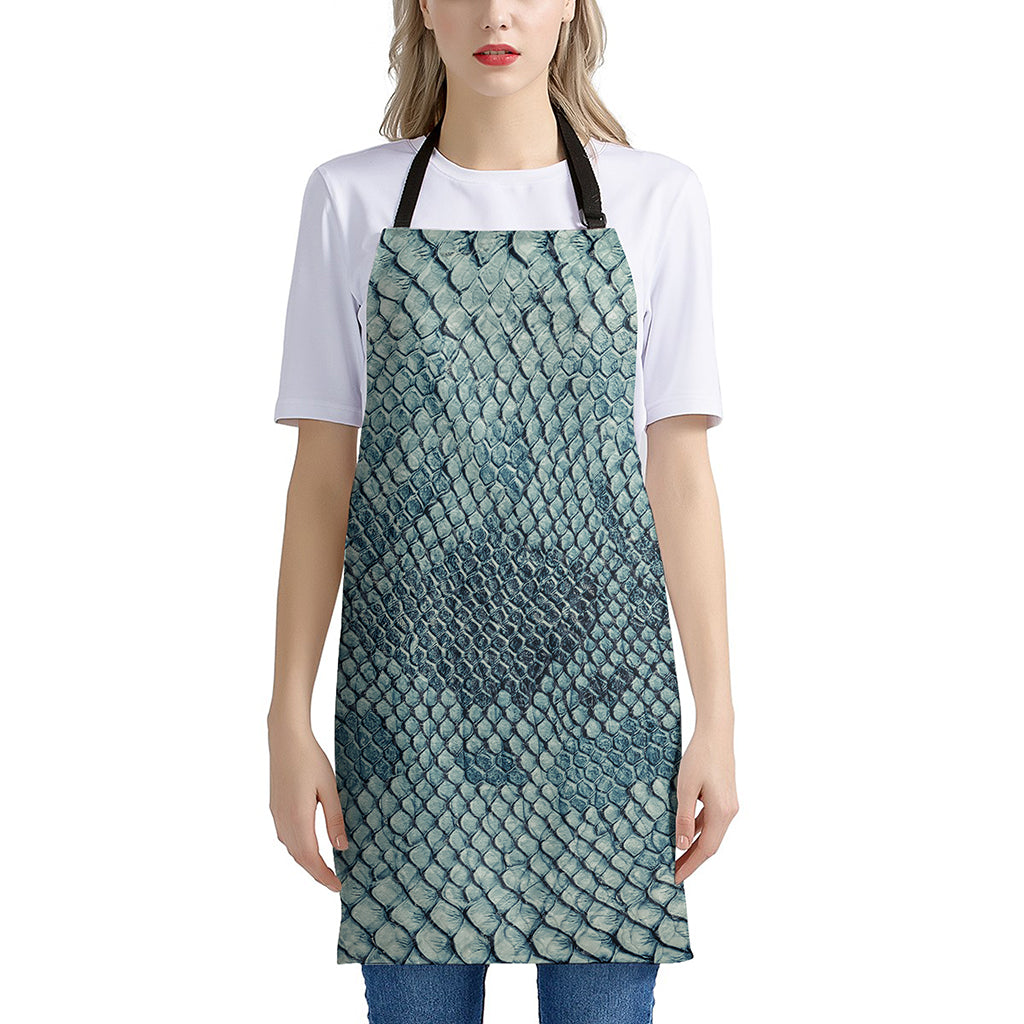 Steel Blue Snakeskin Print Apron