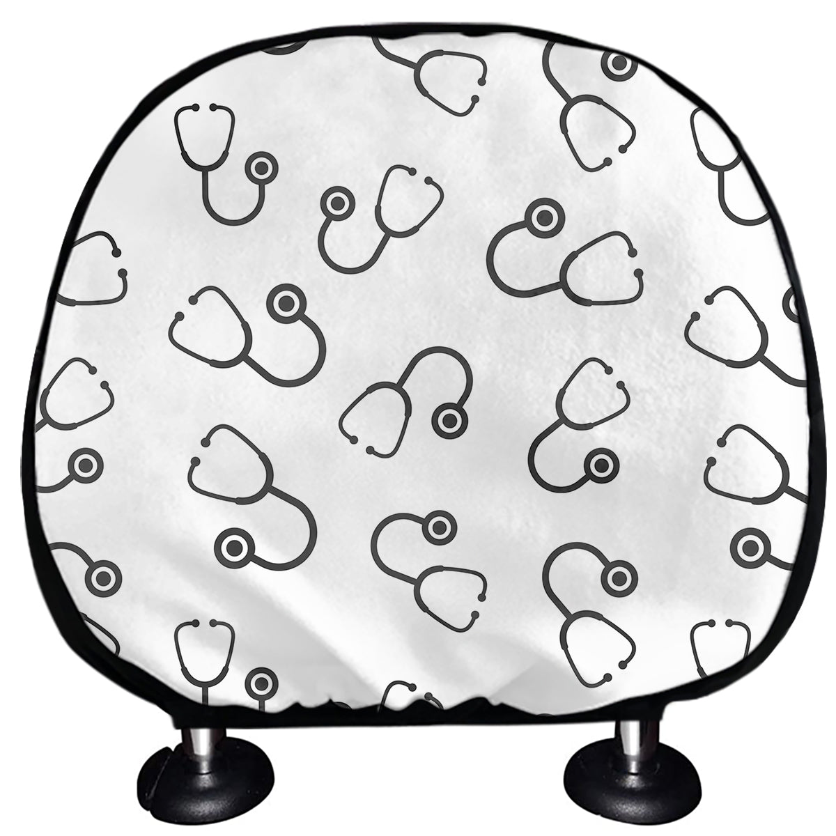 Stethoscope Sign Pattern Print Car Headrest Covers