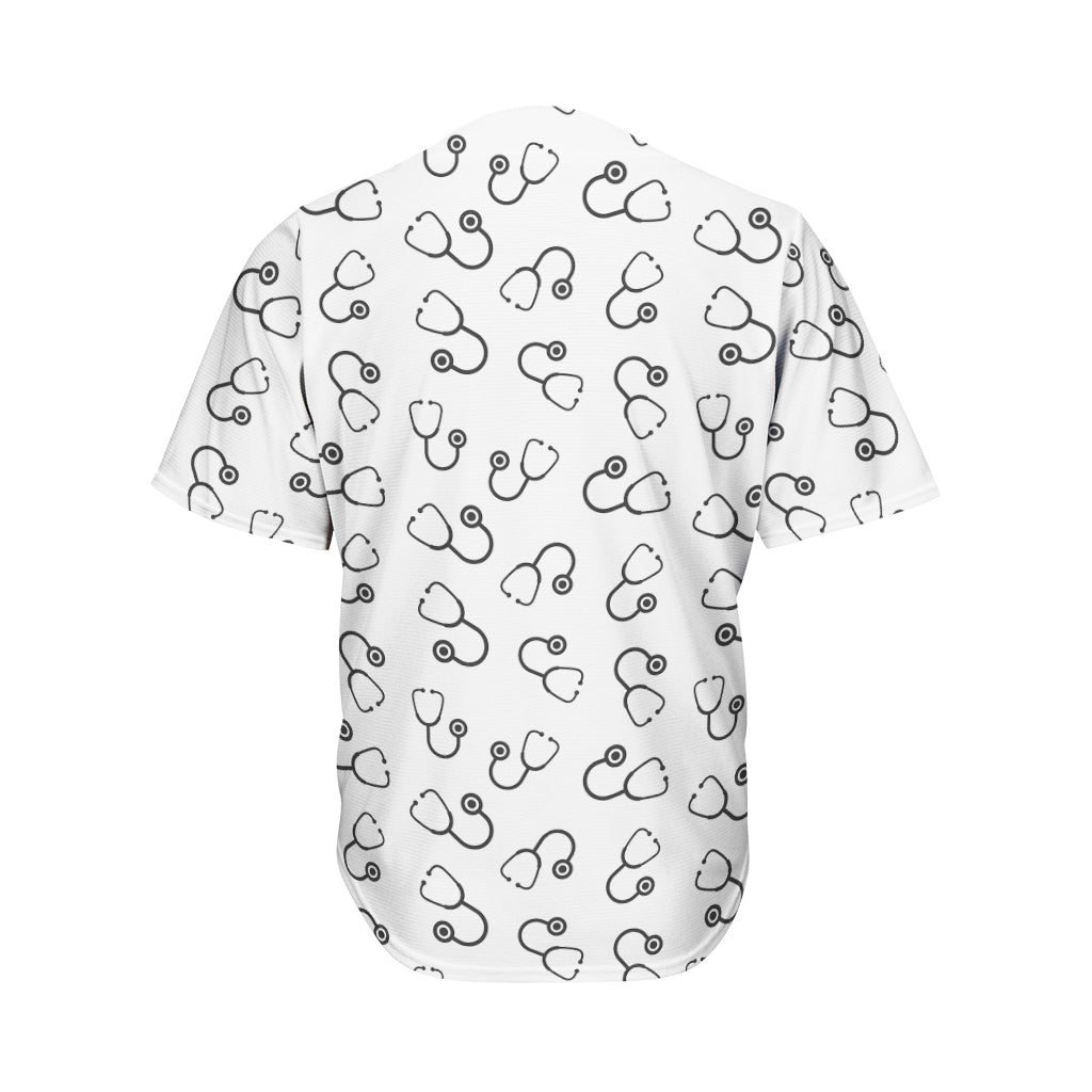 Stethoscope Sign Pattern Print Men's Baseball Jersey