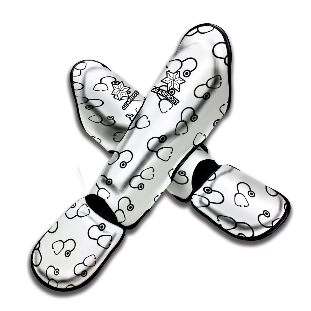 Stethoscope Sign Pattern Print Muay Thai Shin Guard