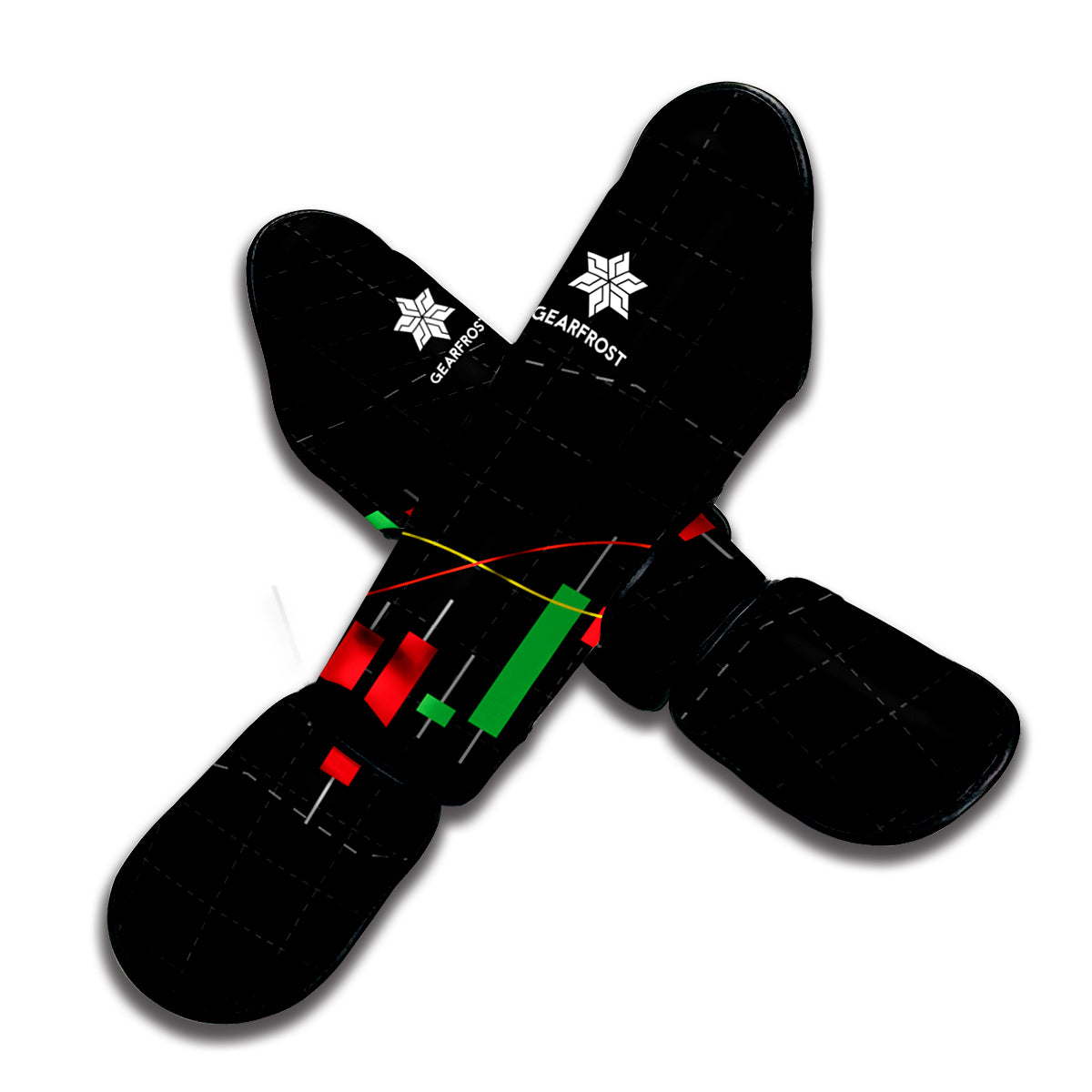 Stock Market Candlestick Print Muay Thai Shin Guard