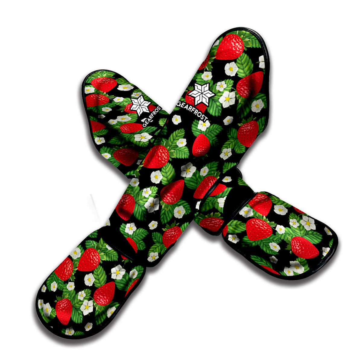 Strawberry And Flower Pattern Print Muay Thai Shin Guard