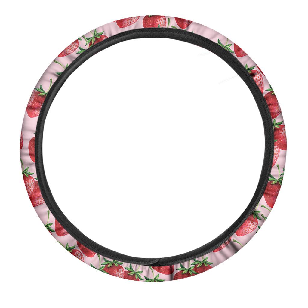 Strawberry Fruit Pattern Print Car Steering Wheel Cover