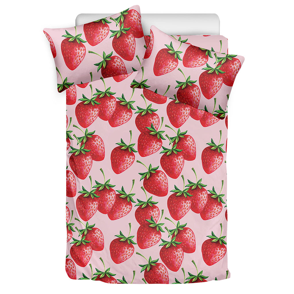 Strawberry Fruit Pattern Print Duvet Cover Bedding Set
