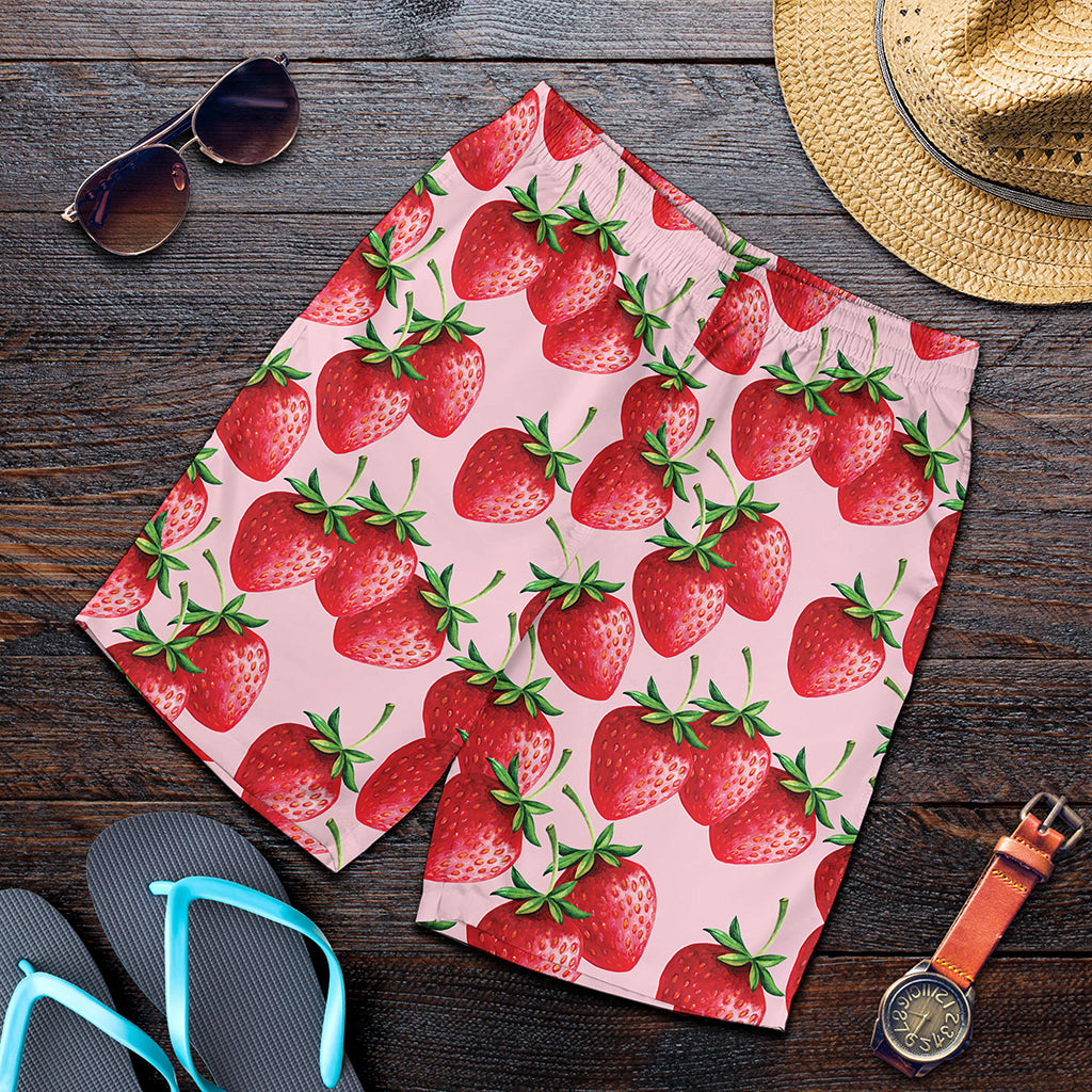 Strawberry Fruit Pattern Print Men's Shorts