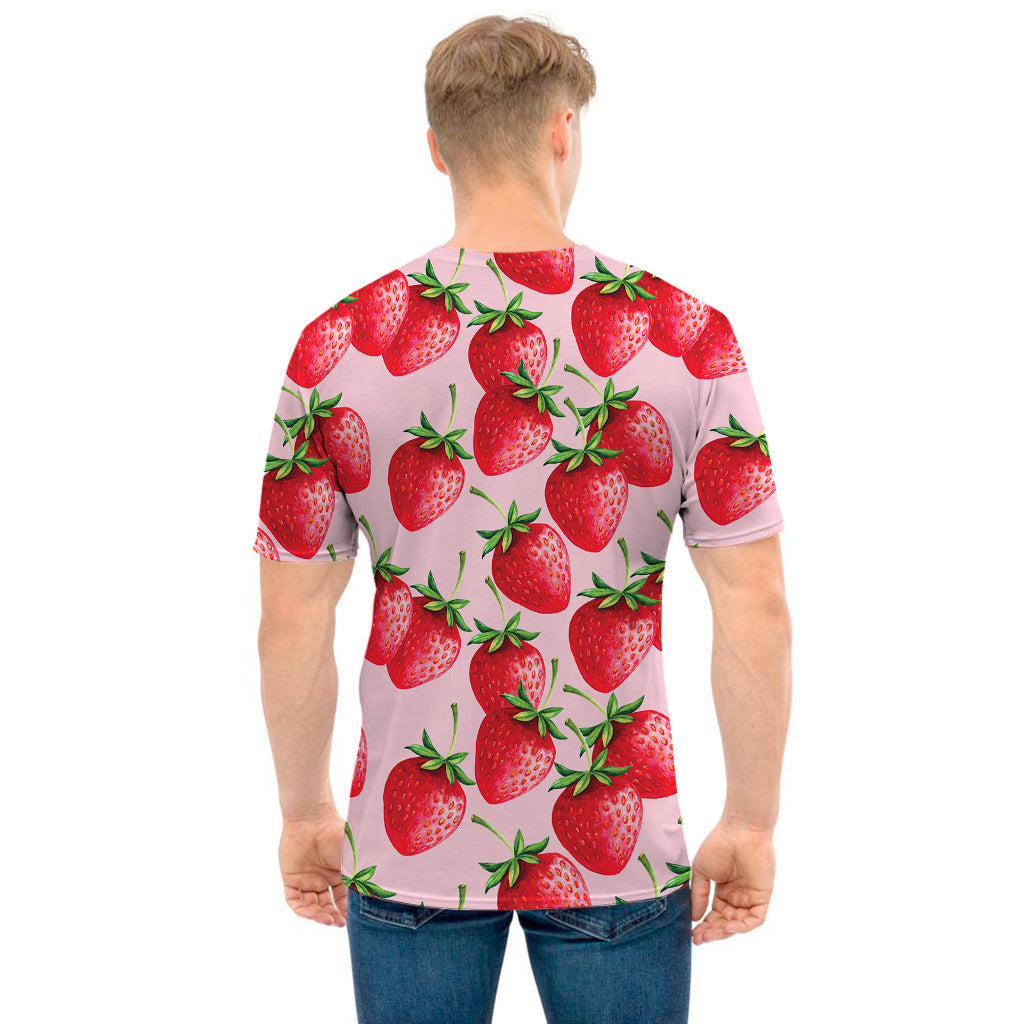 Strawberry Fruit Pattern Print Men's T-Shirt