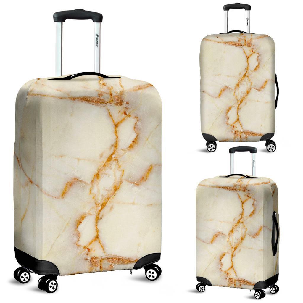 Sugar Brown Marble Print Luggage Cover GearFrost